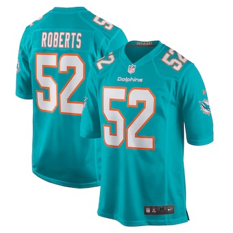 mens nike elandon roberts aqua miami dolphins game player je